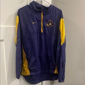 Nike East Carolina University Purple and Yellow Hooded Rain Jacket